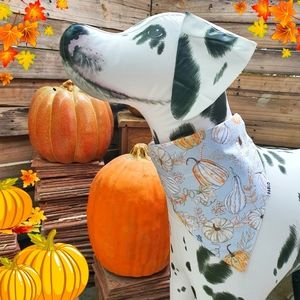 🐶 5 for $15 * Pablo Reversible Pumpkin Fall Autumn Cotton Dog Bandana